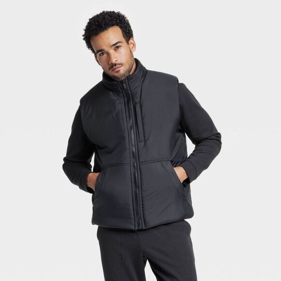 All In Motion -  Men's Puffer Vest Sleeveless Jacket  Black - Picture 1 of 3